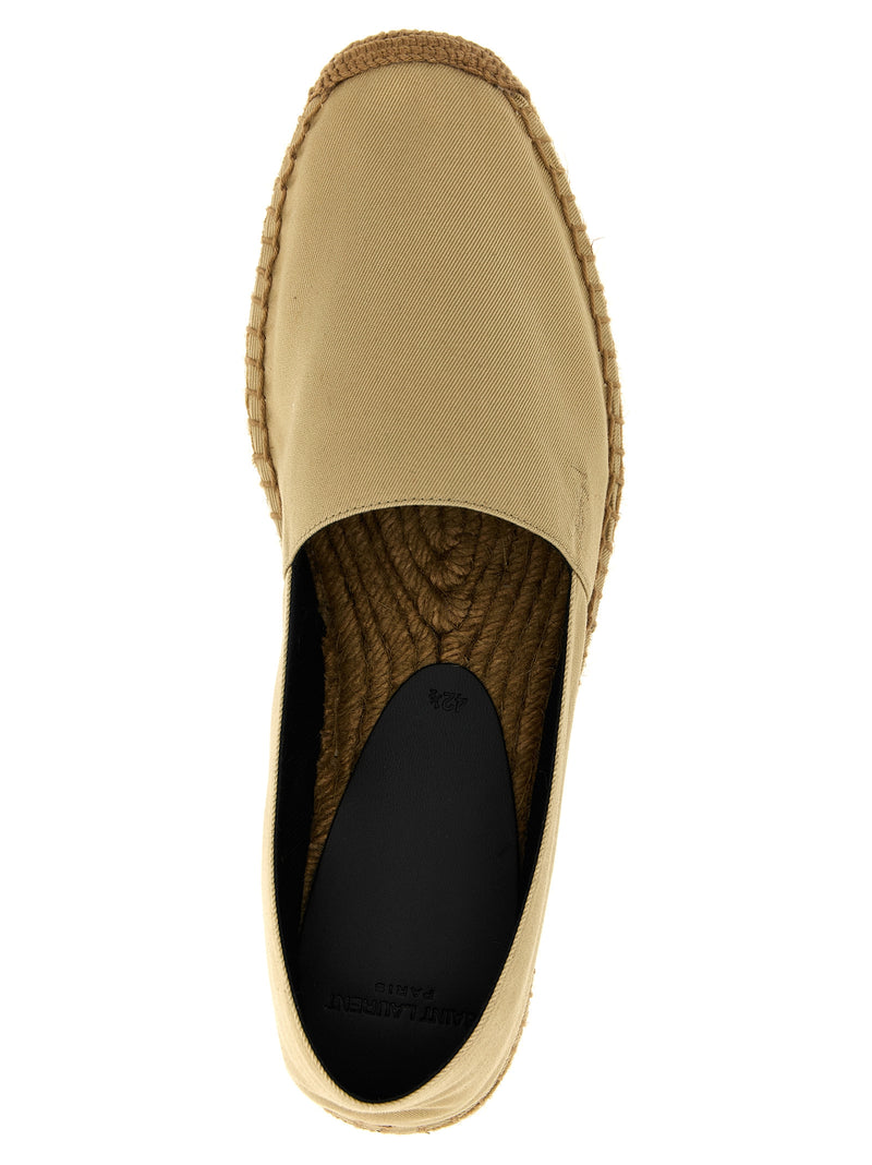 Espadrilles en coton beige Saint Laurent