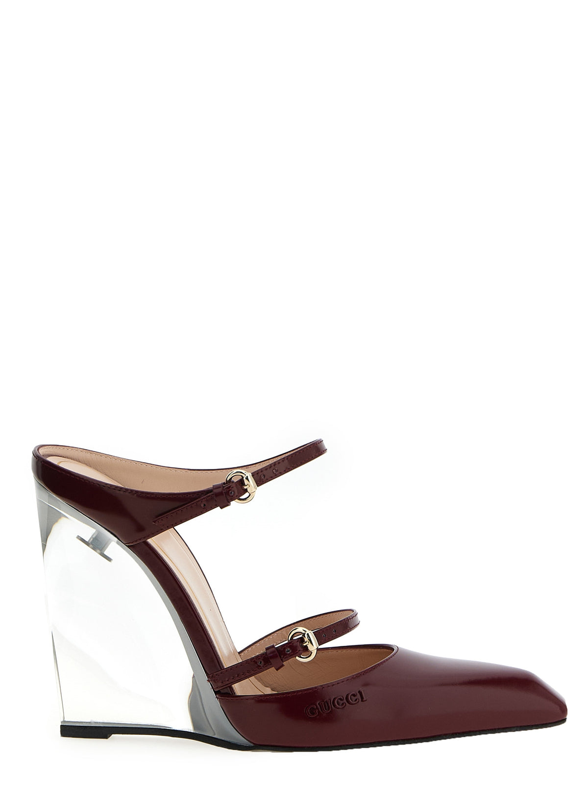 Sandales compensées en cuir multicolore Gucci