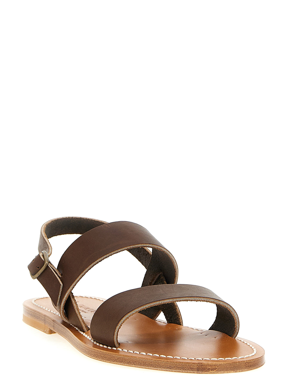 K.JACQUES SAINT TROPEZ Brown Cowhide Flat Sandals