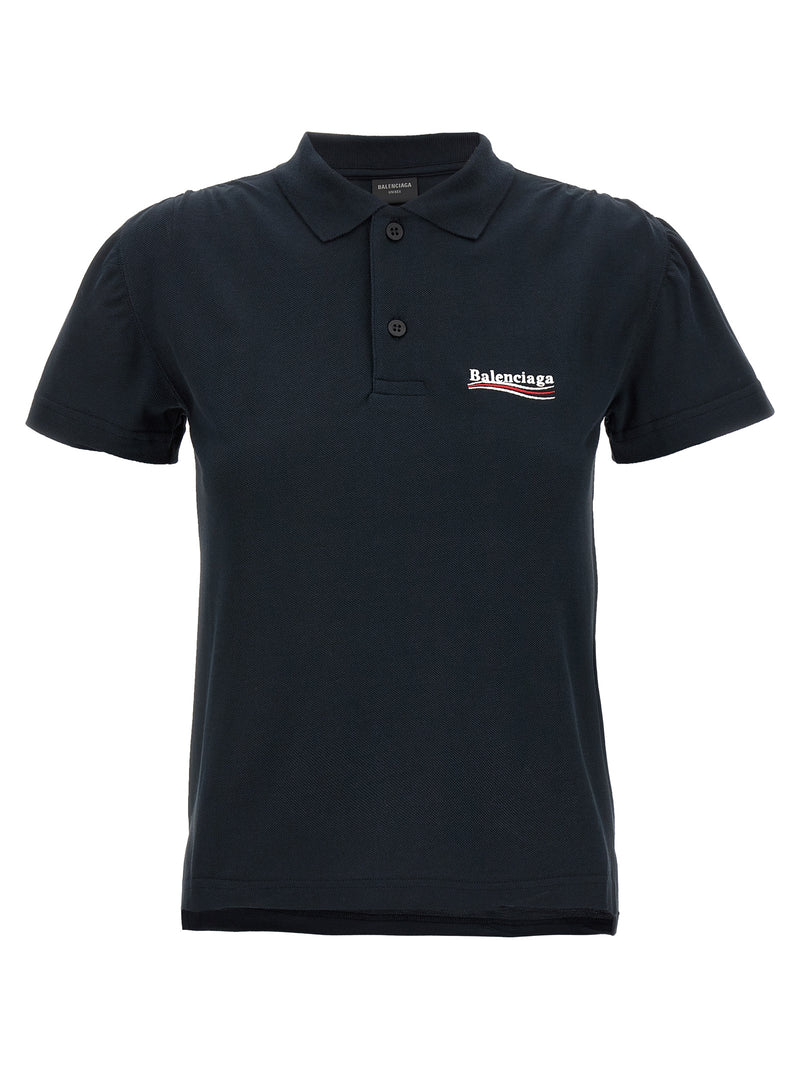 Polo Balenciaga en coton bleu