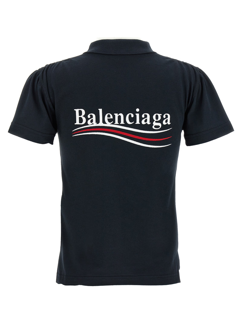 Polo Balenciaga en coton bleu