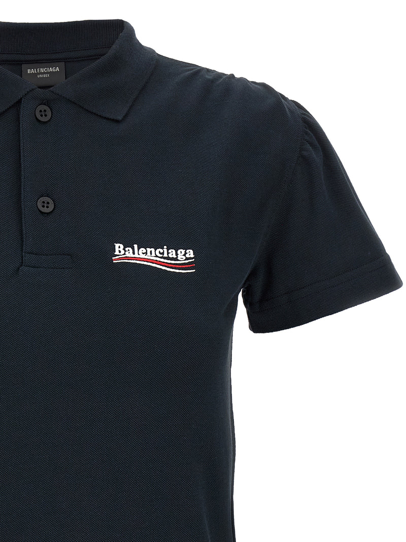 Polo Balenciaga en coton bleu