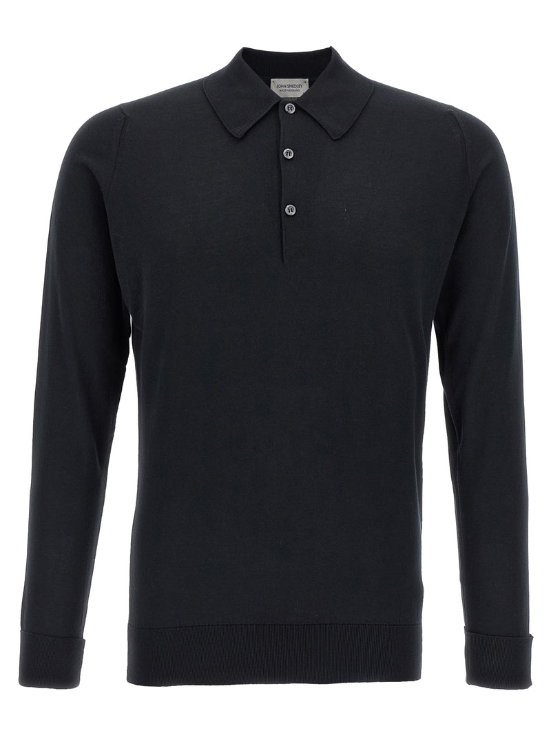 JOHN SMEDLEY Black Cotton Polo Shirt