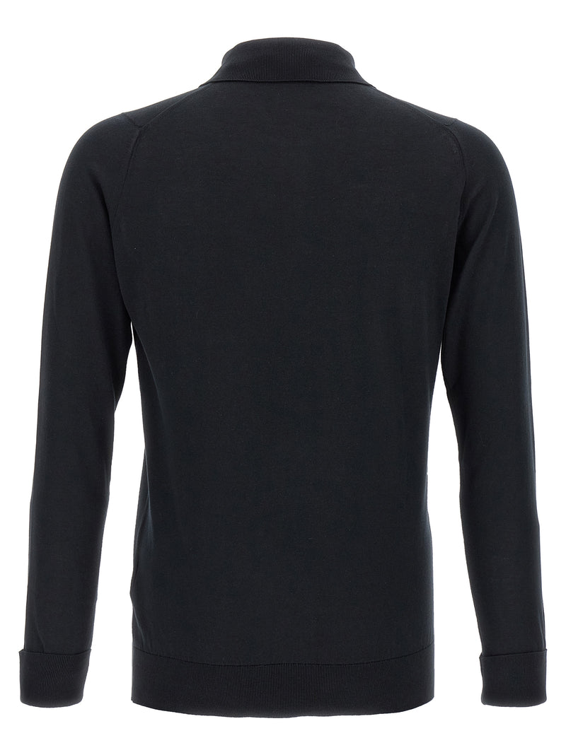 JOHN SMEDLEY Black Cotton Polo Shirt