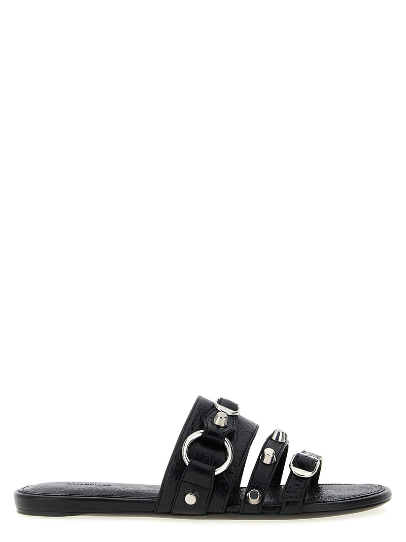 Balenciaga Black Lamb Leather Slides