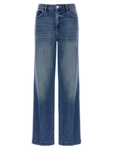 L'Agence Clayton Blue Cotton Wide-Leg Jeans