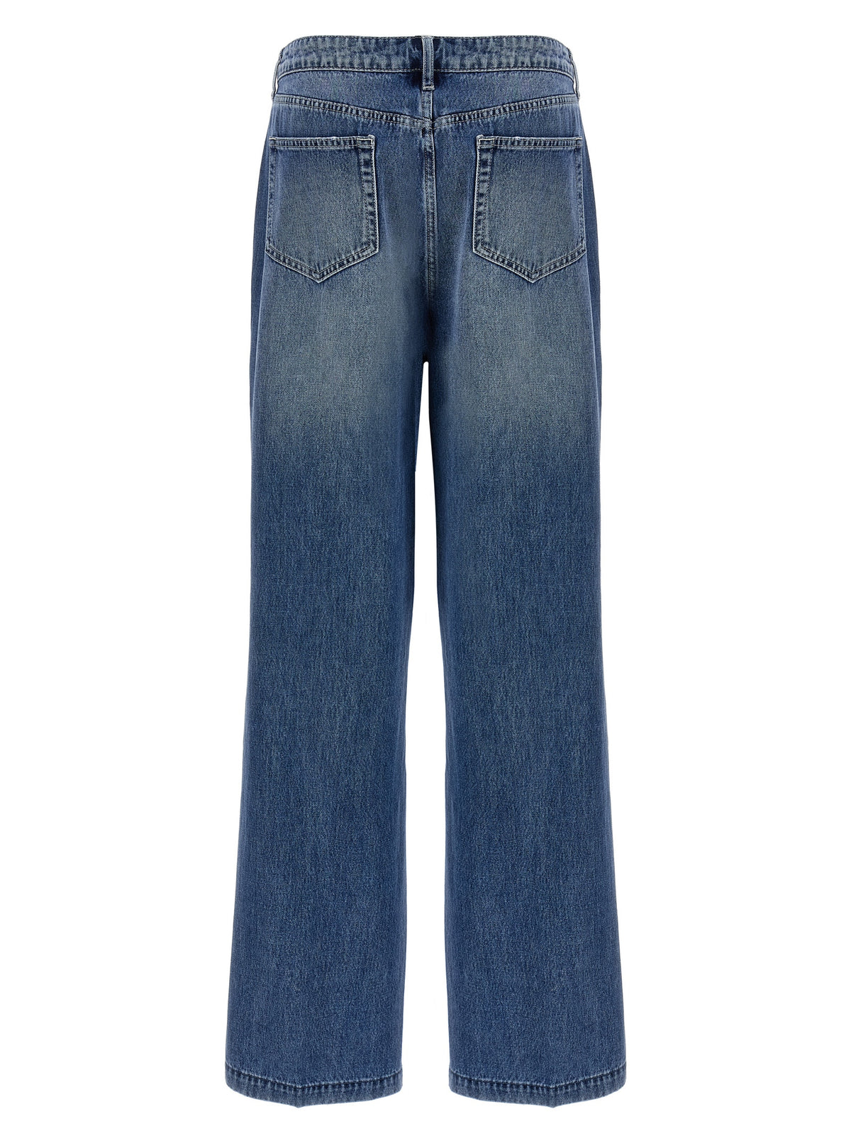 L'Agence Clayton Blue Cotton Wide-Leg Jeans