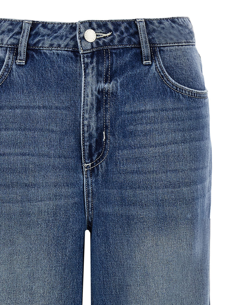 L'Agence Clayton Blue Cotton Wide-Leg Jeans