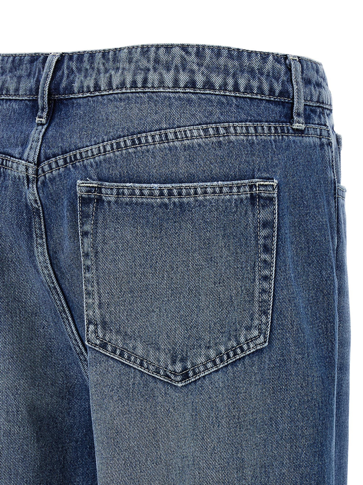 L'Agence Clayton Blue Cotton Wide-Leg Jeans