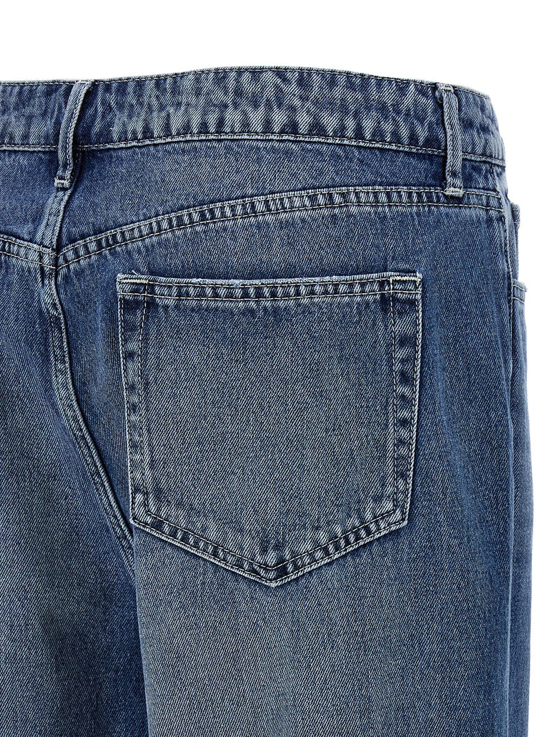 L'Agence Clayton Blue Cotton Wide-Leg Jeans