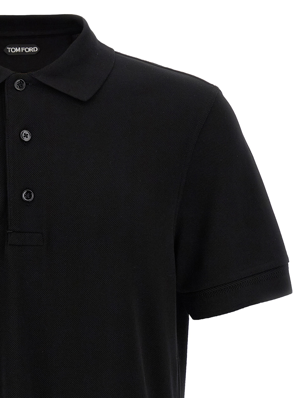 Polo noir en lyocell Tom Ford