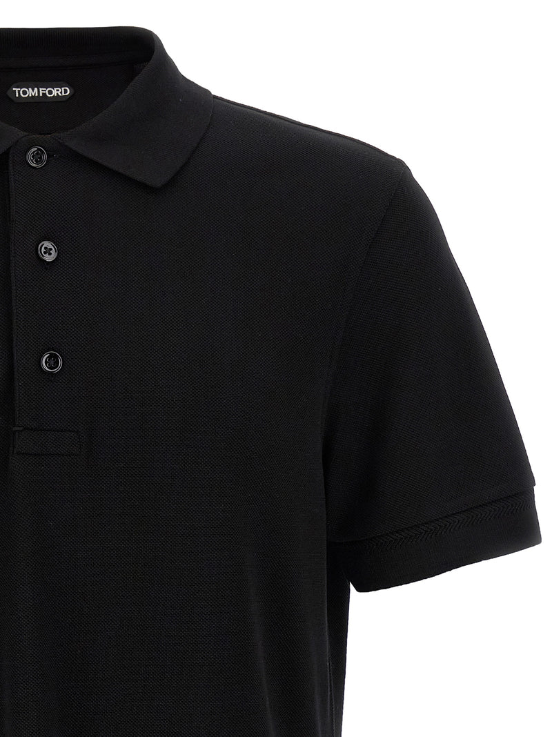 Polo noir en lyocell Tom Ford