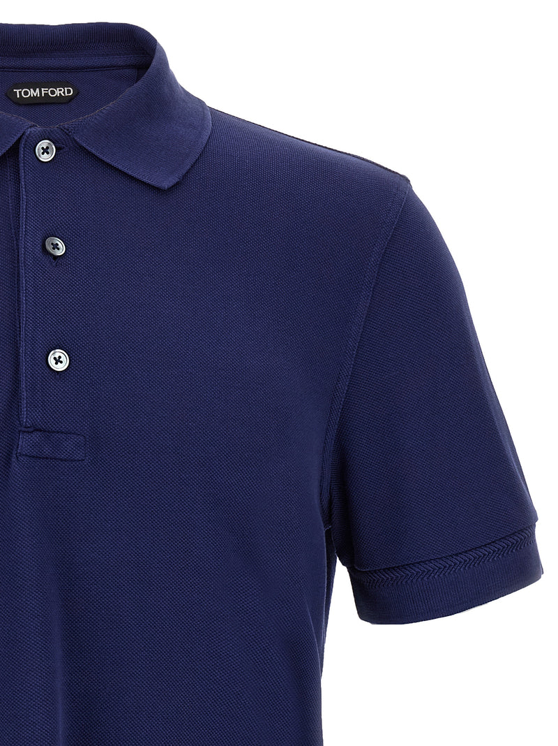 Polo Tom Ford bleu en Lyocell