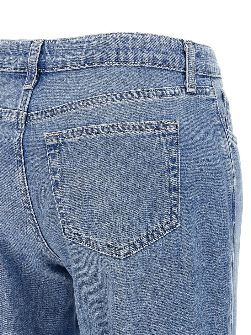 L'Agence Nevia Blue Cotton Straight-Leg Jeans for Women