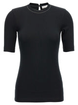 T-shirt en coton noir Brunello Cucinelli
