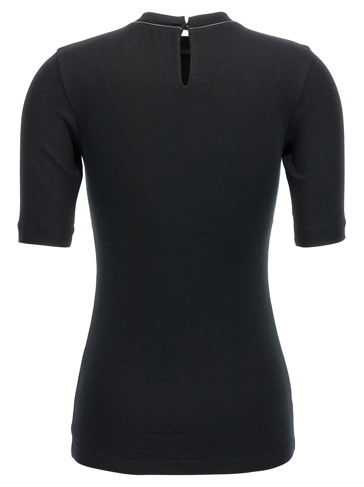 T-shirt en coton noir Brunello Cucinelli