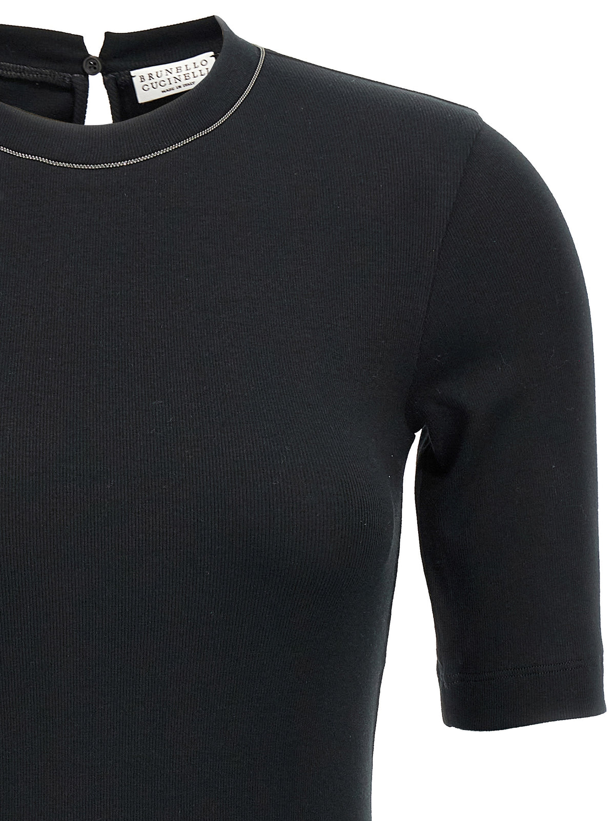 T-shirt en coton noir Brunello Cucinelli