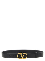 Valentino Garavani Black Calfskin Regular Belt