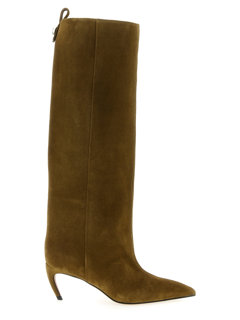 The Attico Bicolor Goatskin Over The Knee Boots