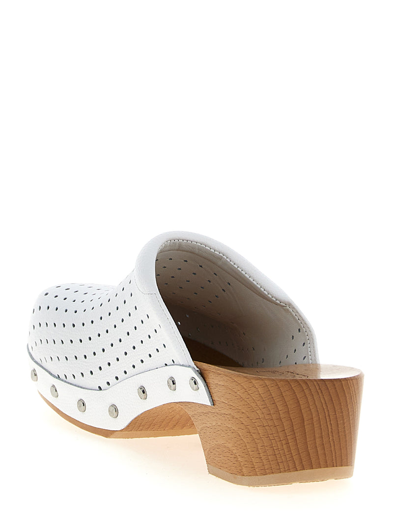 Sabots Balenciaga en cuir de veau blanc