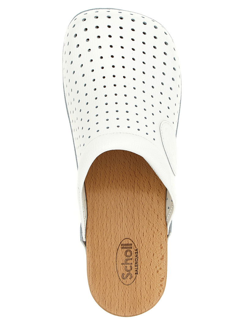 Sabots Balenciaga en cuir de veau blanc
