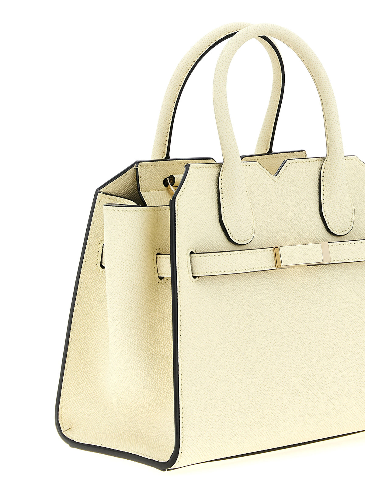 Valextra Milano Mini Handbag in White Calfskin