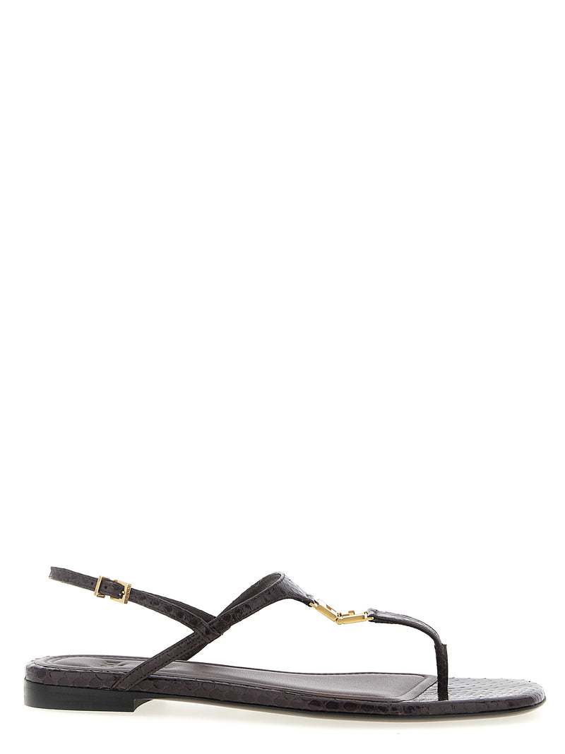 Fendi Purple Elastane Flat Sandals