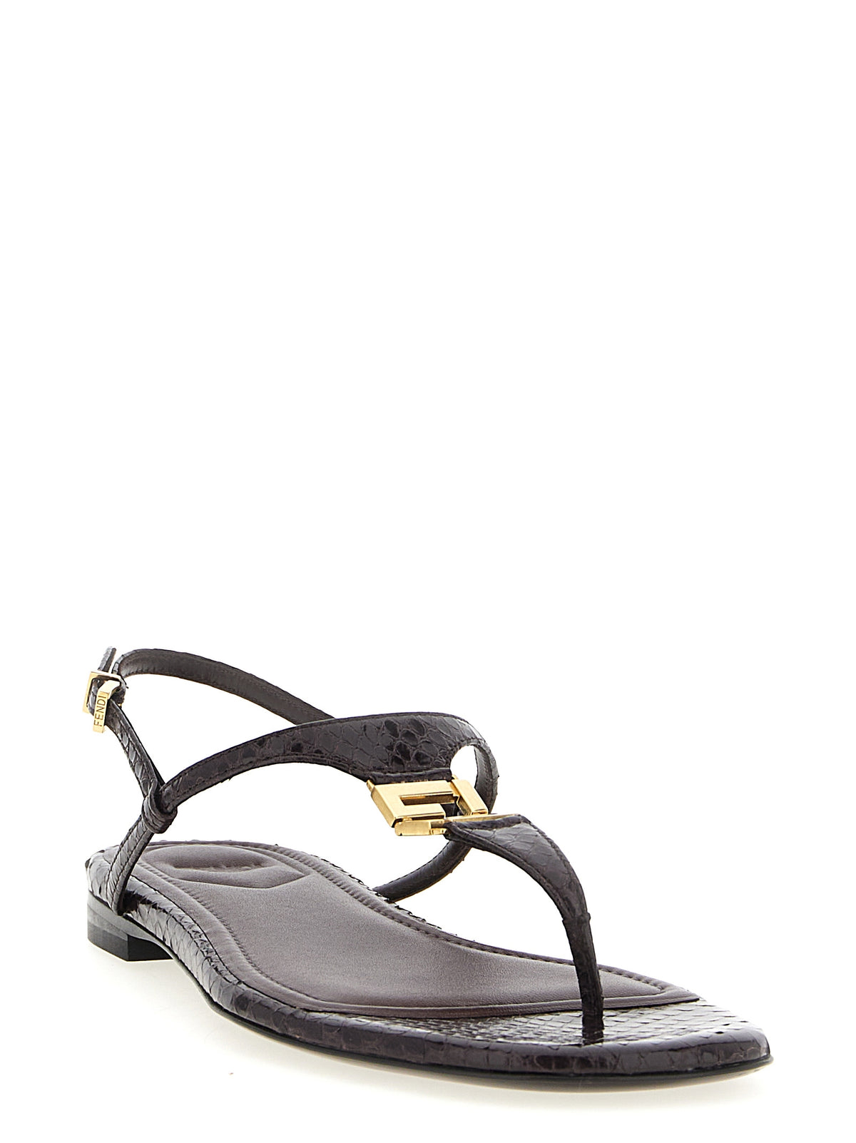 Sandales plates Fendi en élasthanne violet