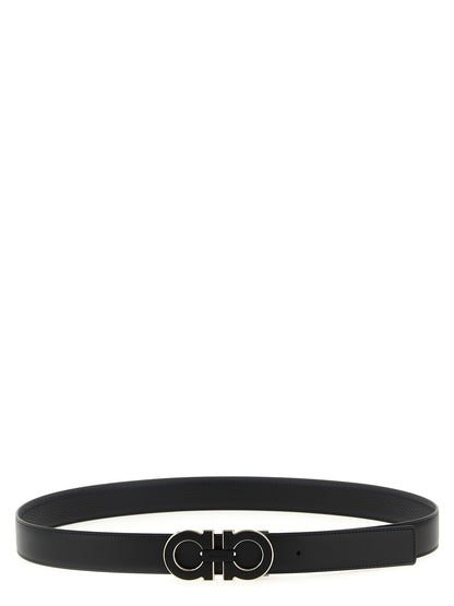 Ferragamo Black Calfskin Regular Belt