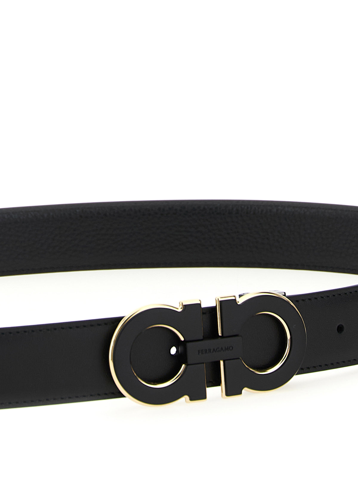 Ceinture Ferragamo en cuir de veau noir