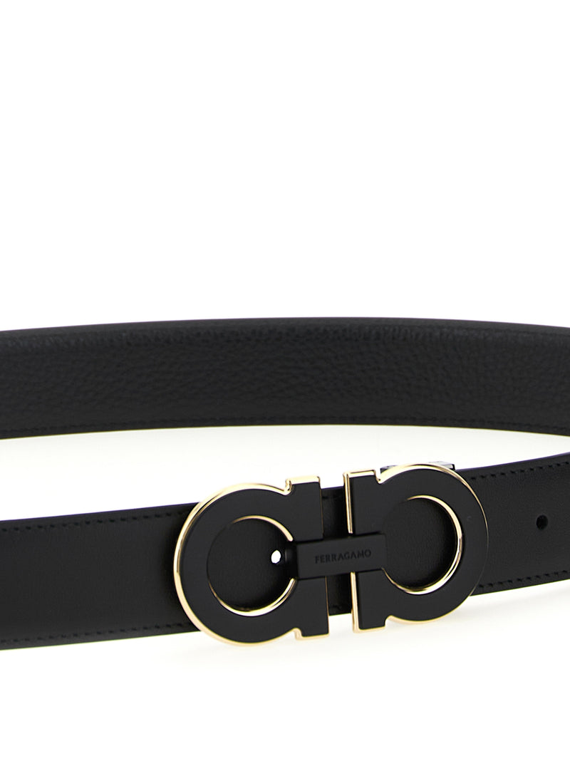 Ceinture Ferragamo en cuir de veau noir