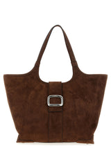 Roger Vivier Viv’ Choc Midi Brown Goatskin Tote Bag