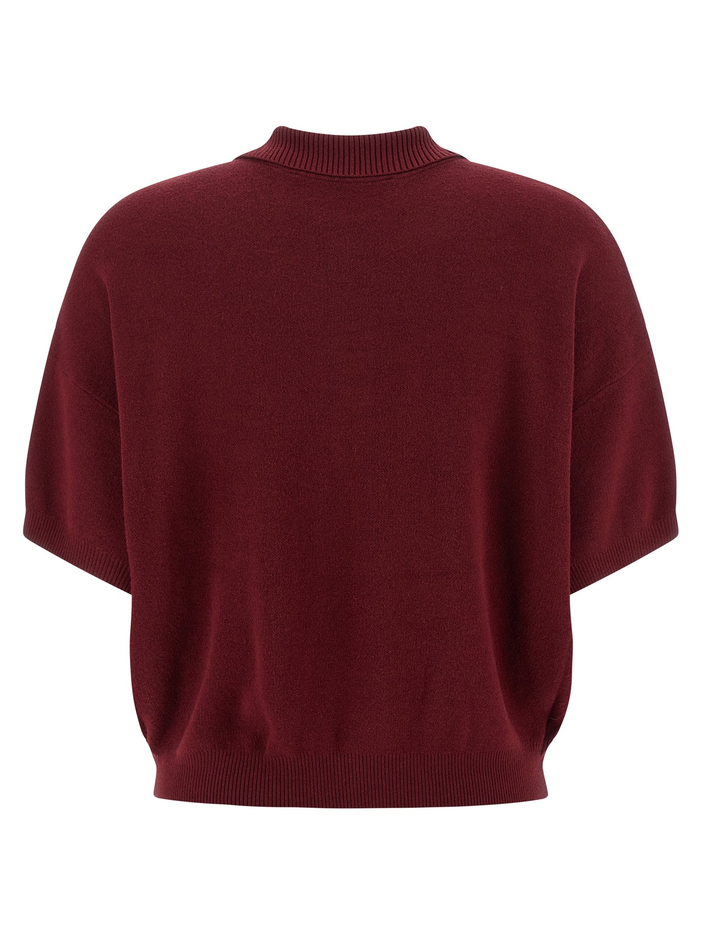 ROTATE BIRGER CHRISTENSEN Bordeaux Mohair Polo Shirt