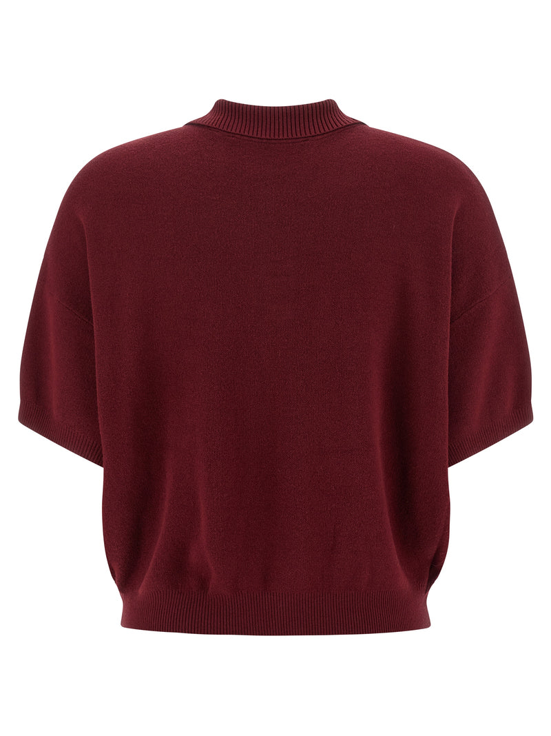 ROTATE BIRGER CHRISTENSEN Bordeaux Mohair Polo Shirt