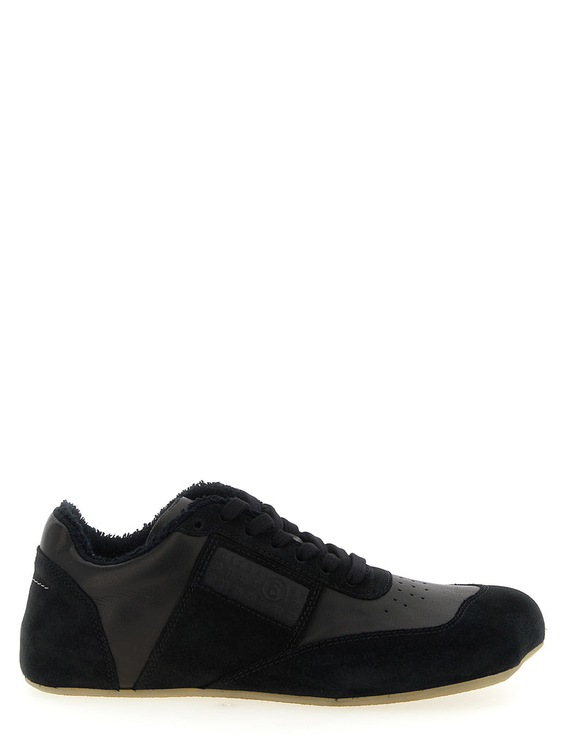 MM6 Maison Margiela Black Calfskin Athletic Sneakers