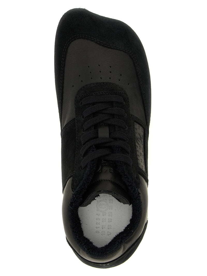 MM6 Maison Margiela Black Calfskin Athletic Sneakers