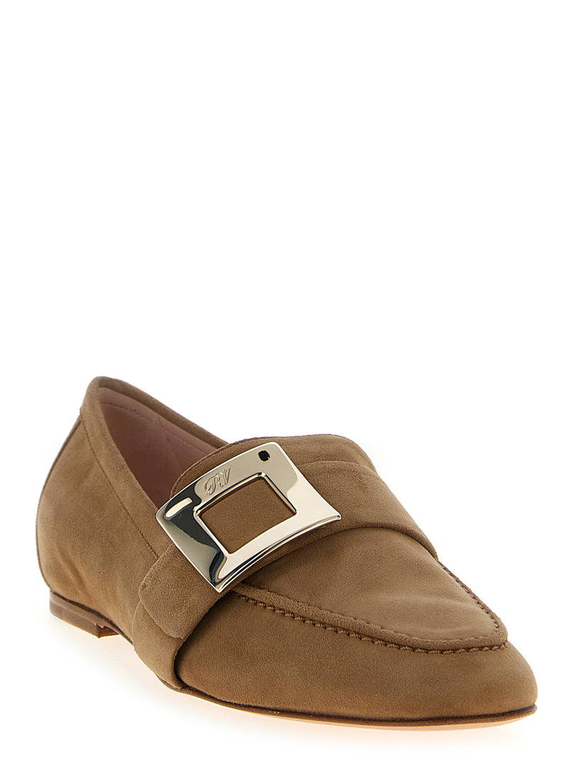 Roger Vivier Beige Goatskin Slip-On Loafers for Women
