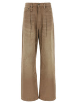 Jean taille haute en coton marron R13