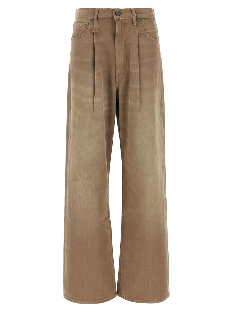 R13 Brown Cotton High-Waisted Jean