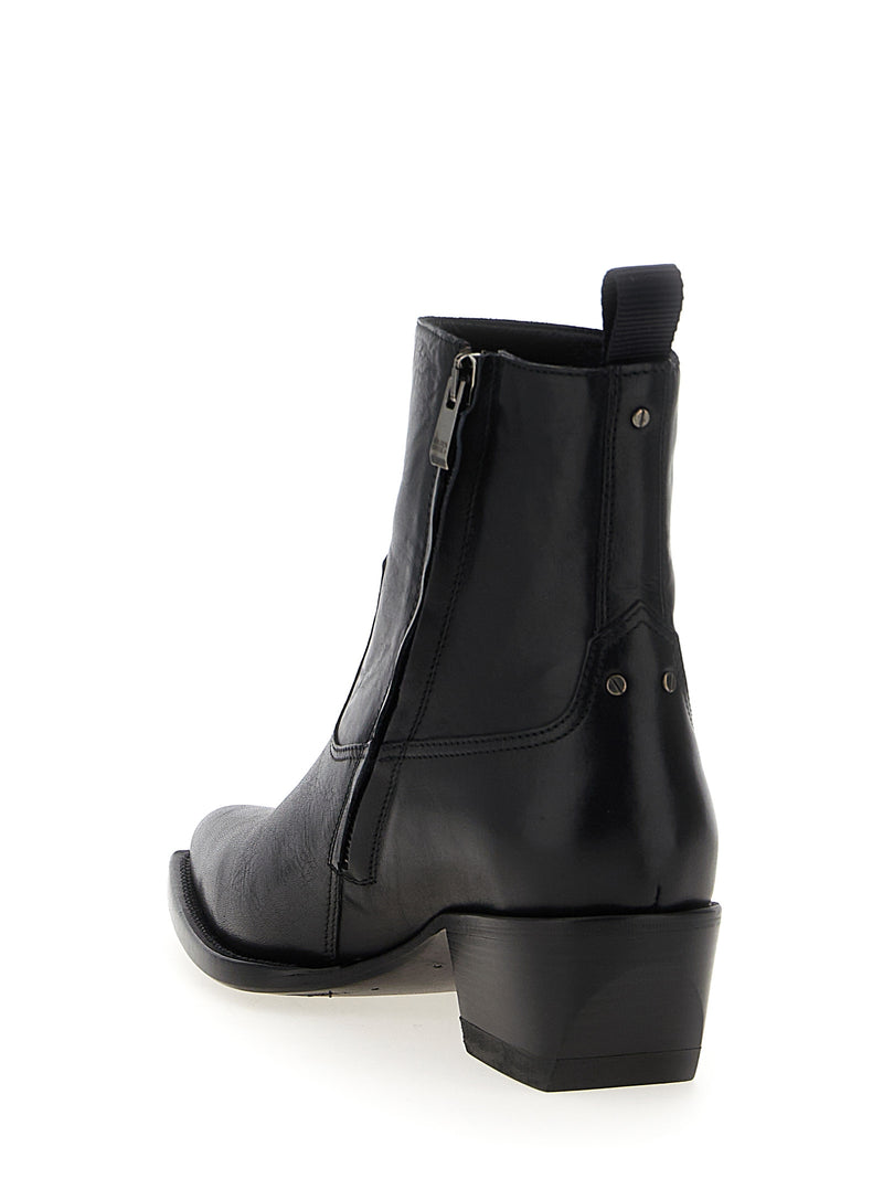 Bottes Chelsea Golden Goose en cuir de vachette noir