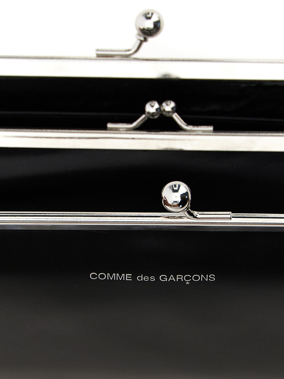 Portefeuille Comme Des Garçons en cuir de vache noir