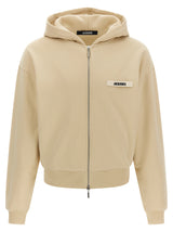 Jacquemus Le Hoodie Grip Gros Grain - Sweatshirt Beige en Coton