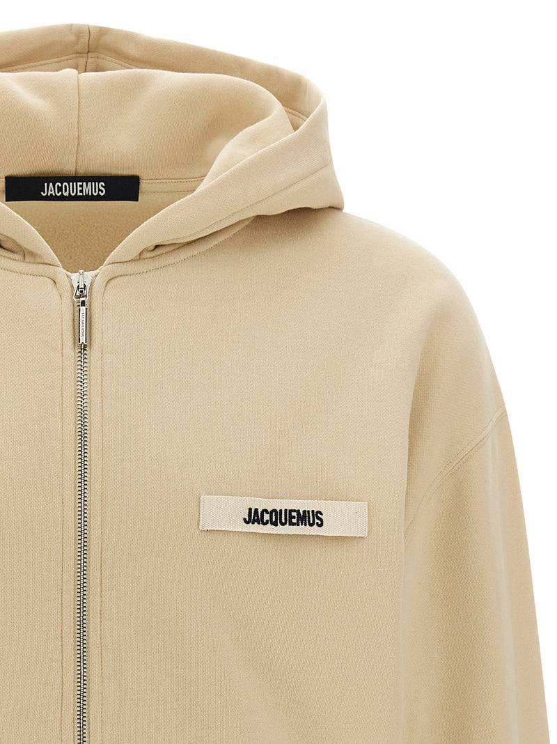 Jacquemus Le Hoodie Grip Gros Grain - Sweatshirt Beige en Coton
