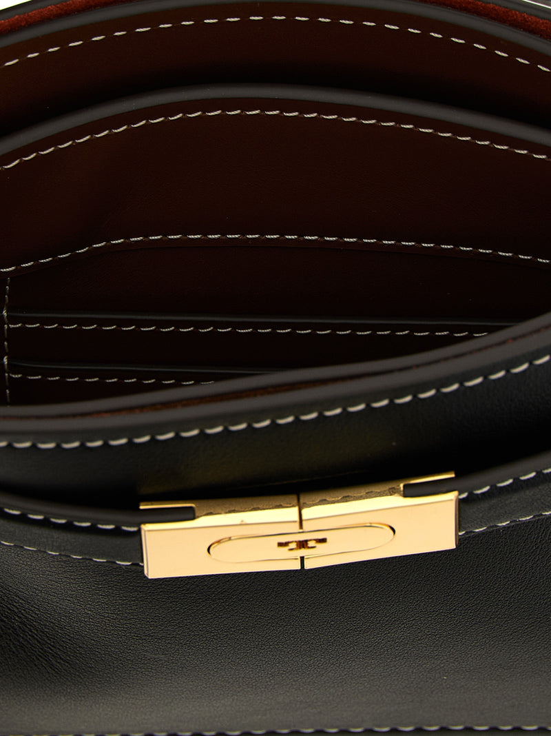 Tory Burch Petite Lee Radziwill Black Cowhide Handbag