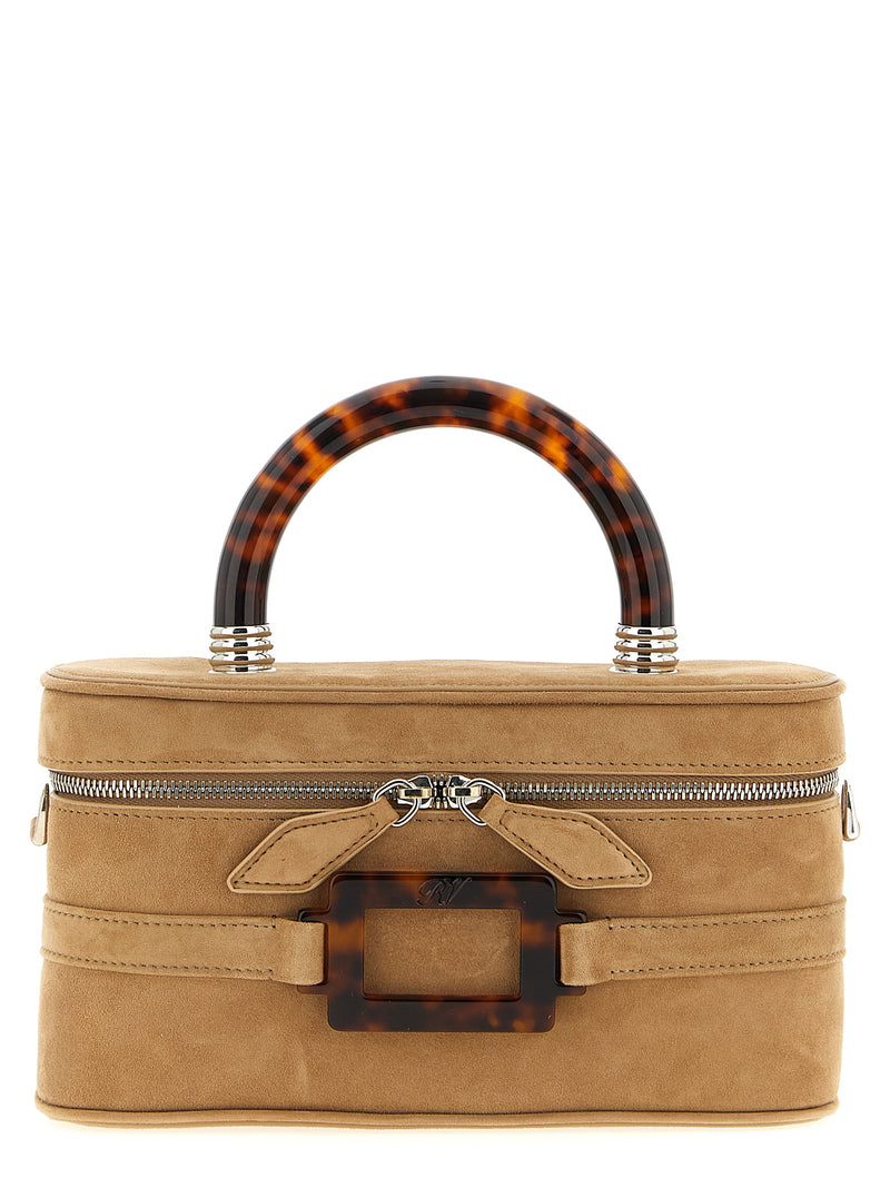 Roger Vivier Belle Vivier Vanity Beige Goatskin Handbag