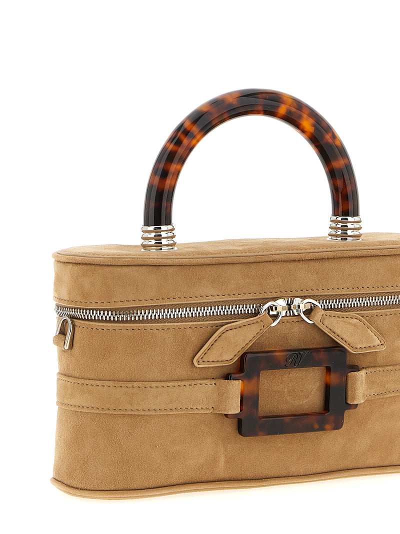 Roger Vivier Belle Vivier Vanity Beige Goatskin Handbag