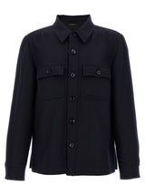 Tom Ford Blue Wool Blouse - Luxurious Overshirt for Men