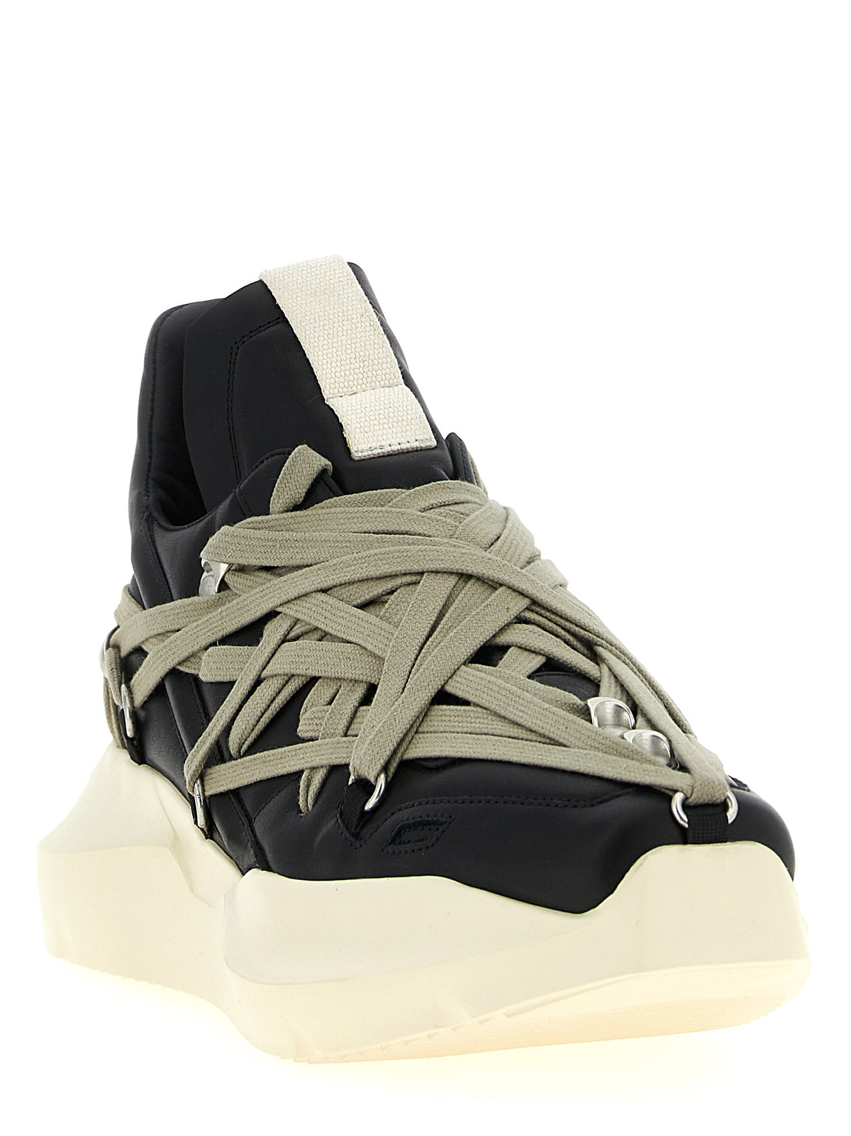 Rick Owens Black Calfskin Athletic Sneakers