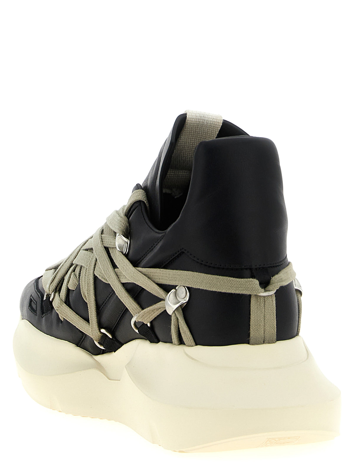 Rick Owens Black Calfskin Athletic Sneakers