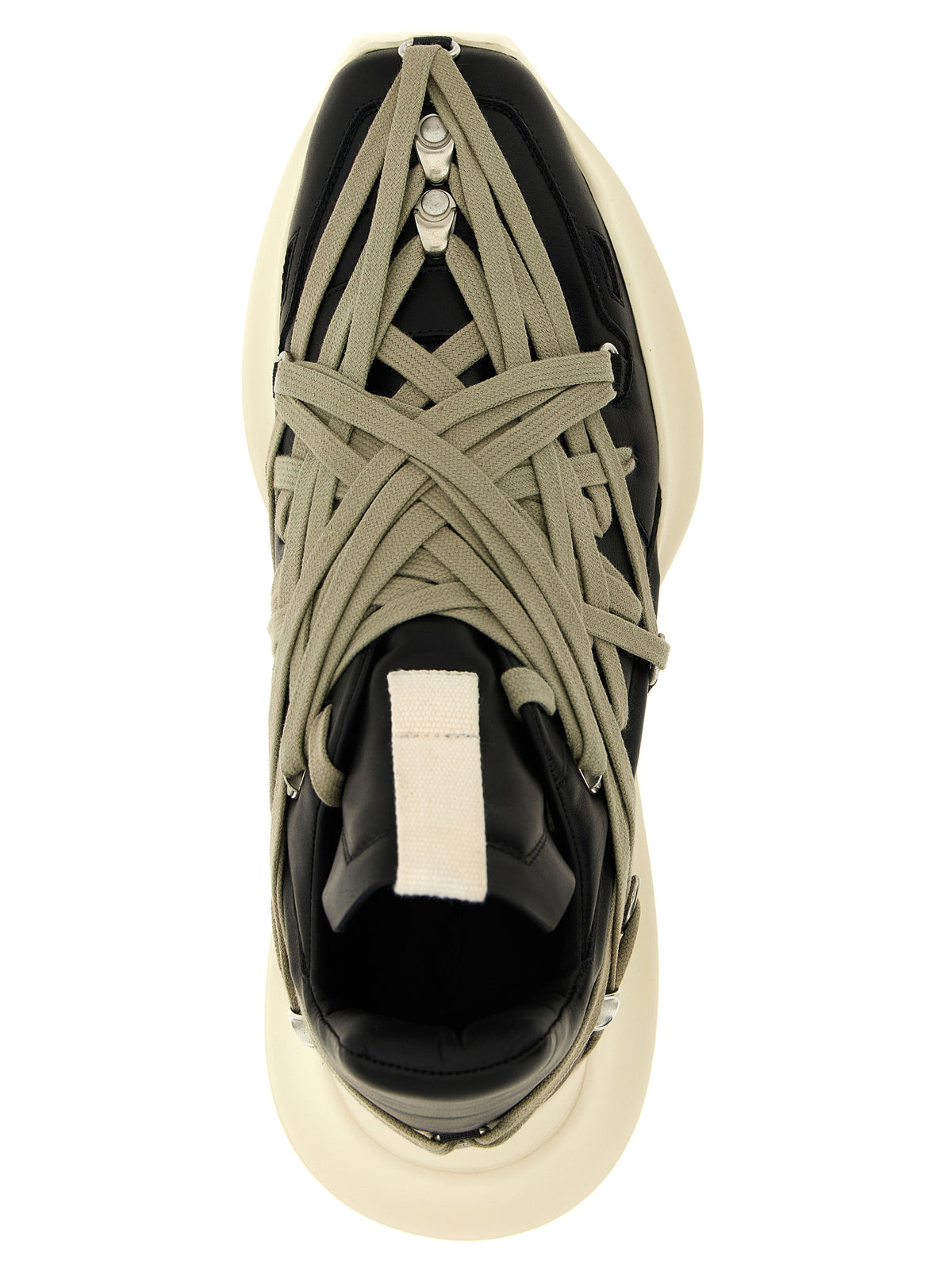 Rick Owens Black Calfskin Athletic Sneakers